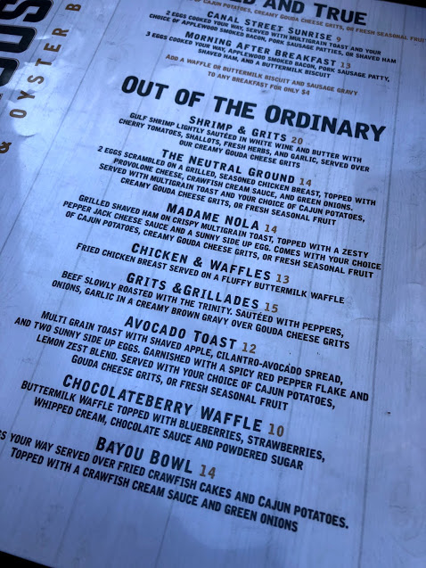 Creole House NOLA menu